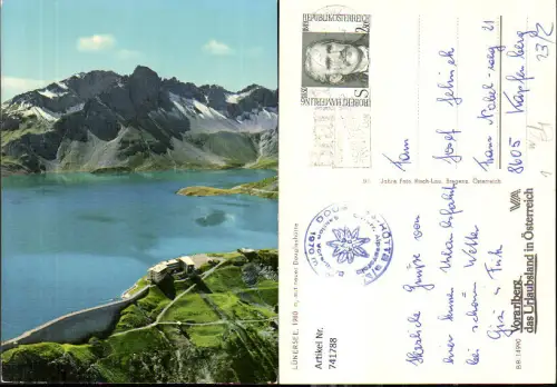741788 Lünersee Vandans mit neuer Douglashütte Talsperre