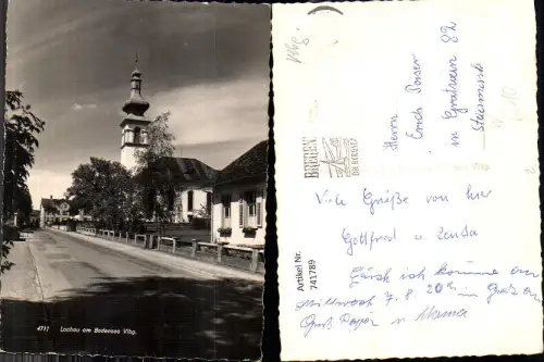 741789 Foto AK Lochau a. Bodensee Straßenpartie m. Kirche