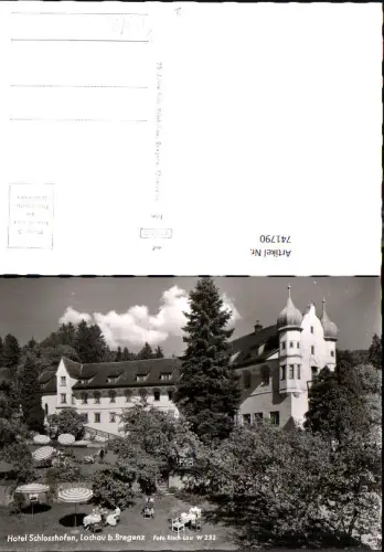741790 Foto AK Lochau am Bodensee Hotel Schlosshofen Garten pub Risch-Lau W232