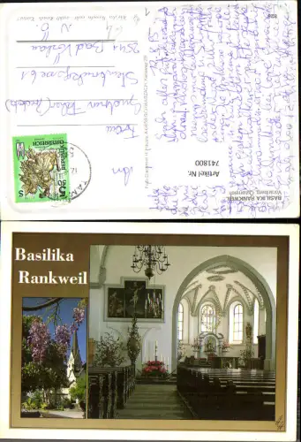 741800 Mehrbild AK Rankweil Basilika Ansicht m. Blauregen Altar Luster
