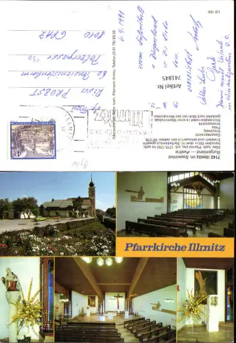 741845 Mehrbild AK Illmitz Seewinkel Pfarrkirche Ansichten Pieta Kreuzweg Bronzetabernakel