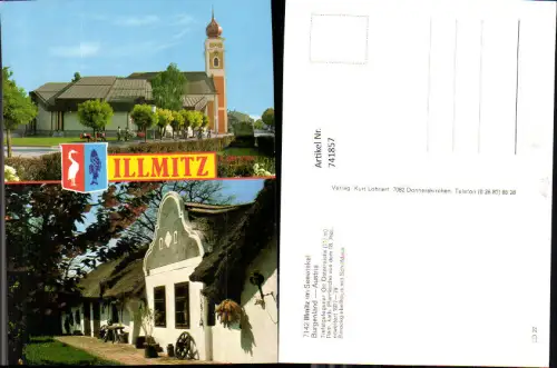741857 Mehrbild AK Illmitz Seewinkel Pfarrkirche Barockgiebelhaus m. Schilfdach