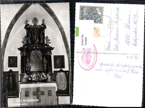 741860 Foto AK Riegersburg Burg Burgkapelle Altar