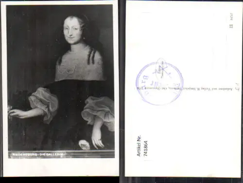 741864 Foto AK Riegersburg Burg Gemälde Die Gallerin Frau Portrait