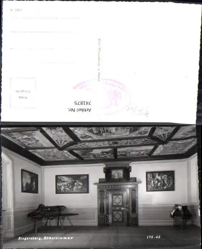 741875 Foto AK Riegersburg Burg Römerzimmer Interieur