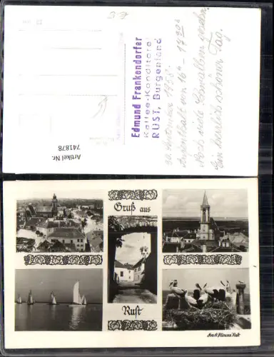 741878 Mehrbild Foto AK Freistadt Rust a. Neusiedlersee Kirche Storchenhorst Segelboote