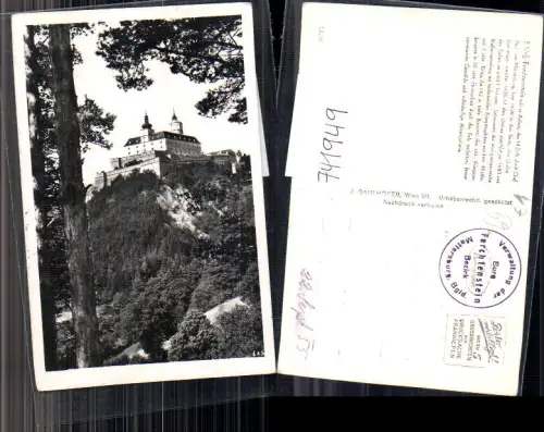 741949 Foto AK Forchtenau Burg Forchtenstein Baum im Vordergrund