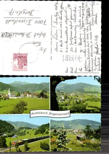 741981 Mehrbild AK Andelsbuch Bregenzerwald Eisenbahn Zug Kirche