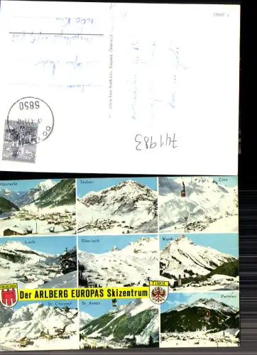 741983 Mehrbild AK Arlberg Skizentrum Klösterle Stuben Zürs Warth Oberlech St Anton a. Arlberg