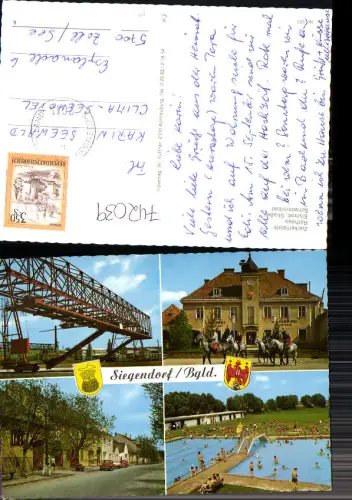 742039 Mehrbild AK Siegendorf Zuckerfabrik Rathaus Eisenst. Straße Schwimmbad