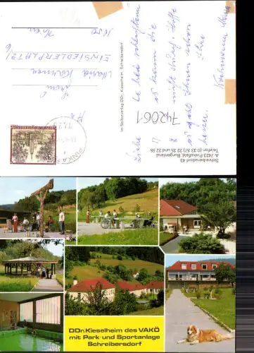 742061 Mehrbild AK Schreibersdorf b. Pinkafeld Ddr. Kieselheim des VAKÖ Hallenbad Hund Tischtennis