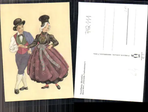 742111 Künstler AK Maria Rehm Vorarlberg Montafon Tracht Paar Tanzen