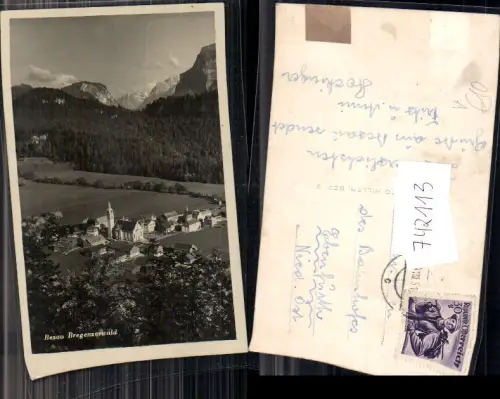 742113 Foto AK Bezau im Bregenzerwald Ansicht m. Kirche pub Foto Hiller Bezau