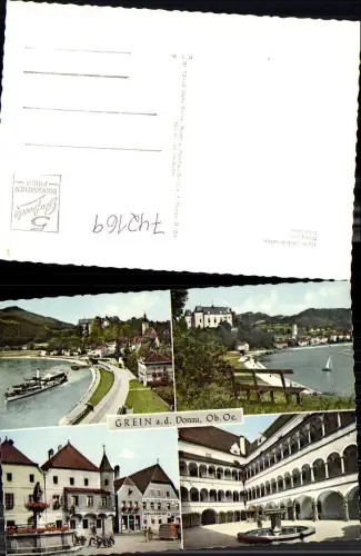 742169 Mehrbild AK Grein a. d. Donau Schiff Dampfer Schlosshof Stadtplatz