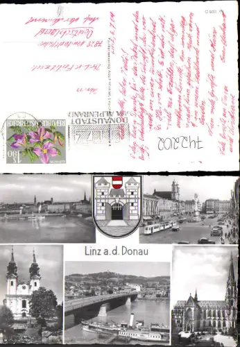 742202 Mehrbild AK Linz a. d. Donau Anlegestelle Schiff Dampfer Schönbrunn Pöstlingberg Kirche Hauptplatz