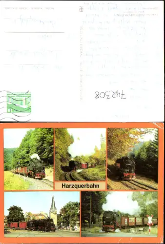 742308 Mehrbild AK Eisenbahn Dampflokomotive Harzquerbahn Feuereißen Plauen Schütze Halle
