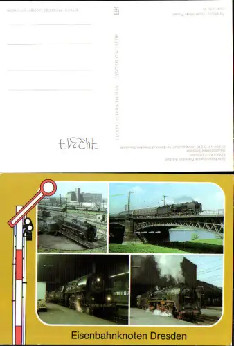 742317 Mehrbild AK Eisenbahn Dampflokomotive Dresden Elbbrücke Hauptbahnhof