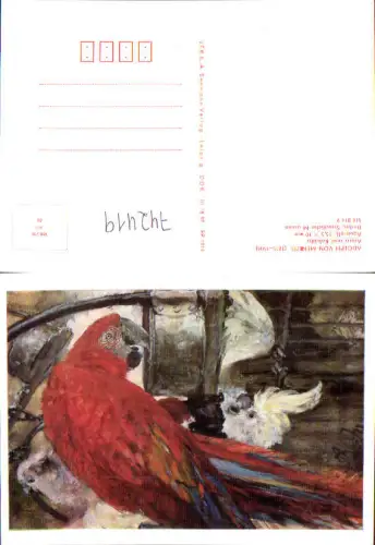 742419 Künstler AK Adolph von Menzel Arara u. Kakadu Vögel Tiere