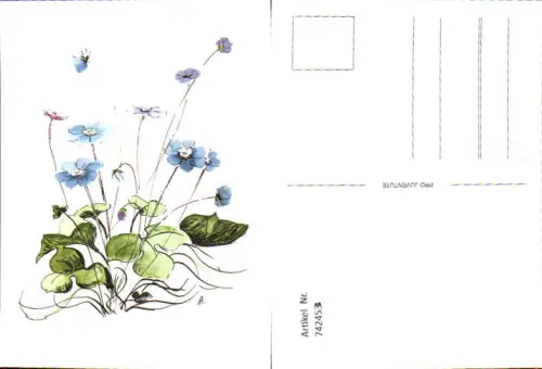 742453 Künstler AK A. T. Veilchen Blumen