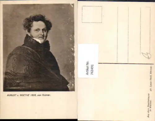 742491 Künstler AK August von Goethe von Grünler Portrait Mann