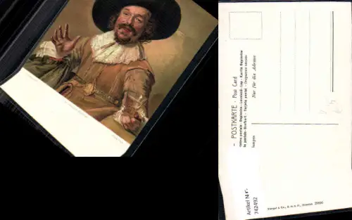 742492 Künstler AK Frans Hals Der lustige Zecher Mann Wein pub Stengel Co 29106