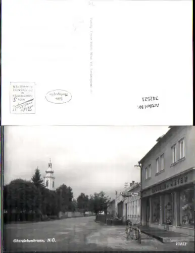 742521 Foto AK Obersiebenbrunn Straßenpartie m. Kaufhaus Meyer