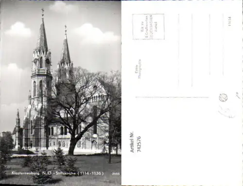 742576 Foto AK Klosterneuburg Stiftskirche mit Tutzsäule