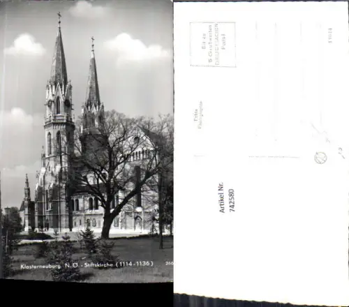 742580 Foto AK Klosterneuburg Stiftskirche u. Tutzsäule