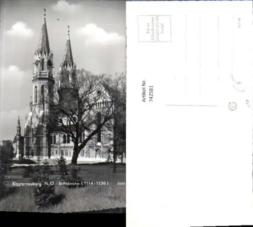 742581 Foto AK Klosterneuburg Stiftskirche u. Tutzsäule
