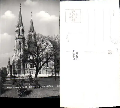 742582 Foto AK Klosterneuburg Stiftskirche u. Tutzsäule