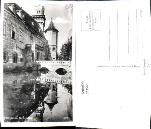742588 Foto AK Pottenbrunn Schloss Wassergraben