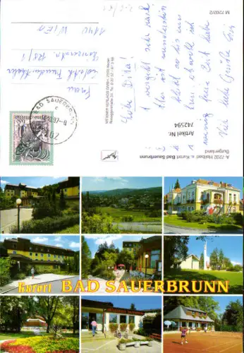 742594 Mehrbild AK Bad Sauerbrunn Kurhaus Tennis Heilquelle Rathaus