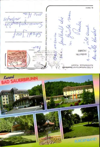 742600 Mehrbild AK Bad Sauerbrunn Kurmittelhaus Kurpark