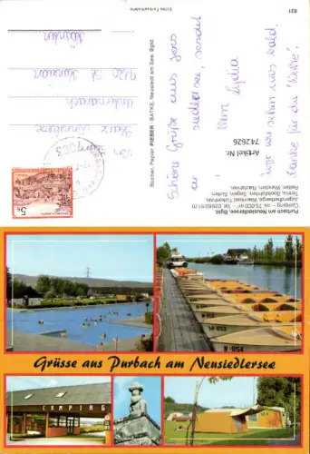 742626 Mehrbild AK Purbach a. Neusiedlersee Freibad Bootshafen Camping Zelten