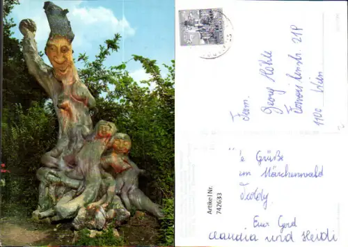 742633 St Margarthen Drohender Waldgeist Müllers Märchenwald Holzfigur