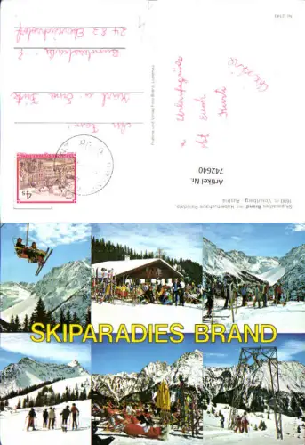 742640 Mehrbild AK Brand Skiparadies Wintersport Hubertushaus Palüdalp