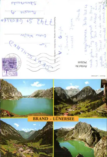 742644 Mehrbild AK Brand Lünersee Wegkreuz u. Bank