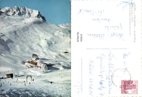 742674 Zürs am Arlberg Zürserseepiste u. Hotel Zürser Hof im Winter