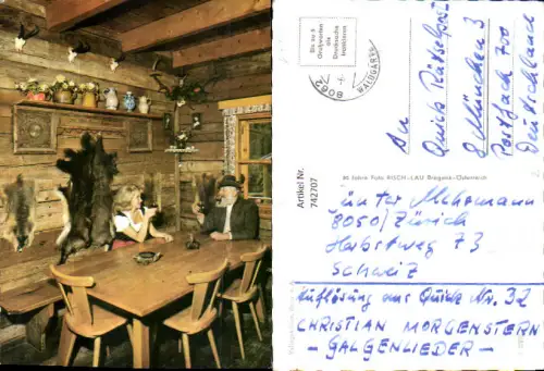742707 Valfagehrhaus Rauz a. Arlberg Wein Pfeife Rauchen Jagd