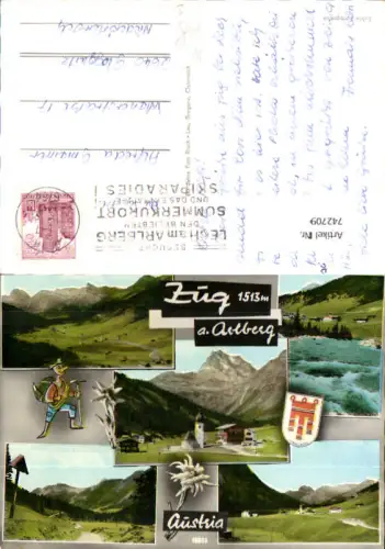 742709 Mehrbild AK Zug Lech a. Arlberg Edelweiß Wegkreuz Kirche