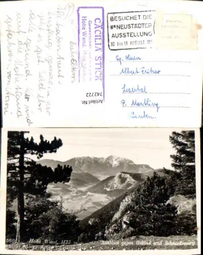 742722 Foto AK Hohe Wand Ausblick Schneeberg b. Stollhof