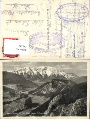 742725 Hohe Wand Stollhof Stempel Grünbach a. Schneeberg