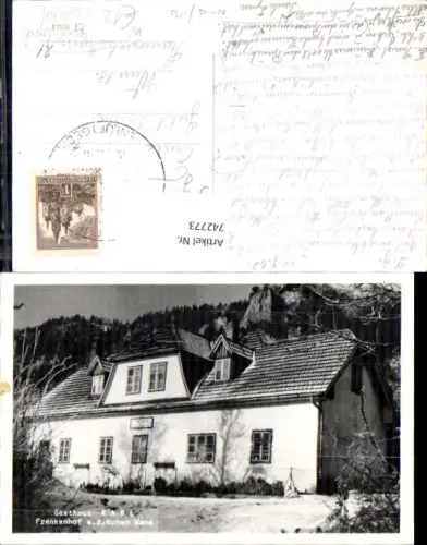 742773 Foto AK Gasthaus Karl Frankenhof a. d. Hohen Wand Stollhof Grünbach a. Schneeberg