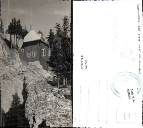 742778 Foto AK Gauernmannhütte a. d. Dürren Wand Miesenbach