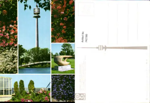 742780 Mehrbild AK Wien Vienna Donauturm Donaupark Blumen