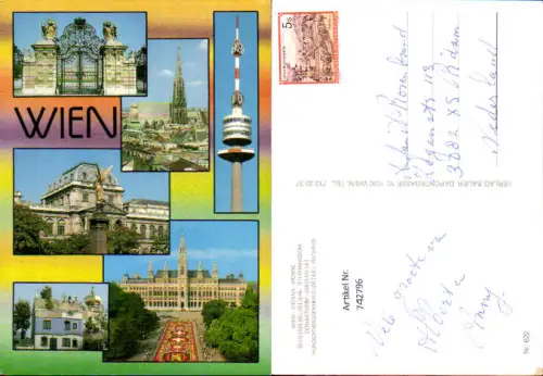 742796 Mehrbild AK Wien Vienna Schloss Belvedere Stephansdom Donauturm Universtität