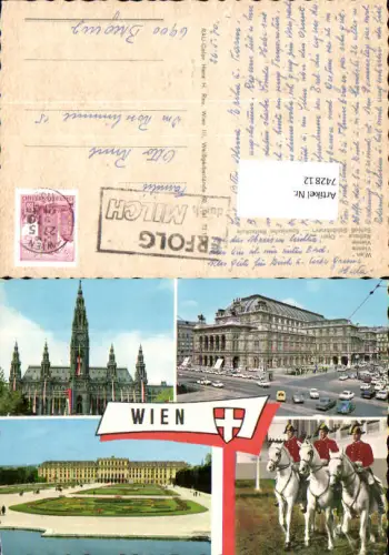 742812 Mehrbild AK Wien Vienna Staatsoper Hofreitschule Rathaus Schloss Belvedere