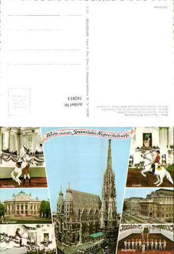 742813 Mehrbild AK Wien Vienna Courbette Burgtheater Levade Hofreitschule Stephansdom