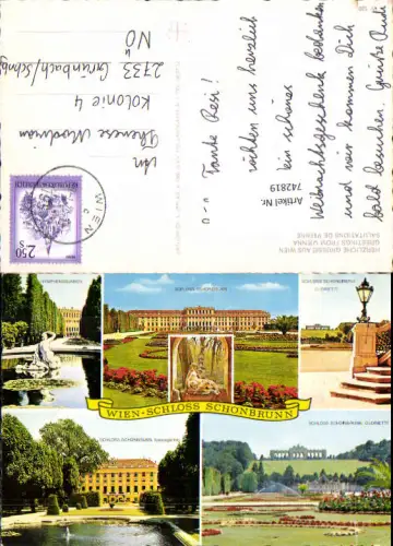 742819 Mehrbild AK Wien Vienna Schloss Schönbrunn Nymphenbrunnen Gloriette Kaisergarten