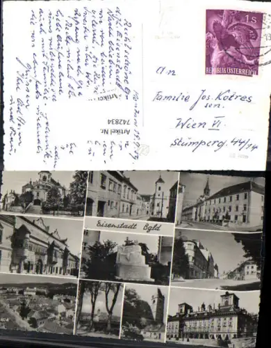 742834 Mehrbild AK Eisenstadt Haydnkirche Schloss Esterhazy Straßenpartie Ansichten